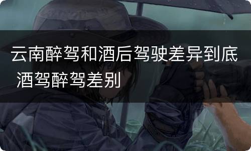 云南醉驾和酒后驾驶差异到底 酒驾醉驾差别