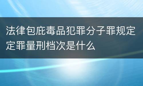 法律包庇毒品犯罪分子罪规定定罪量刑档次是什么