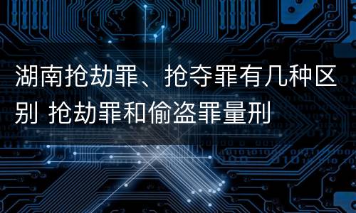 湖南抢劫罪、抢夺罪有几种区别 抢劫罪和偷盗罪量刑