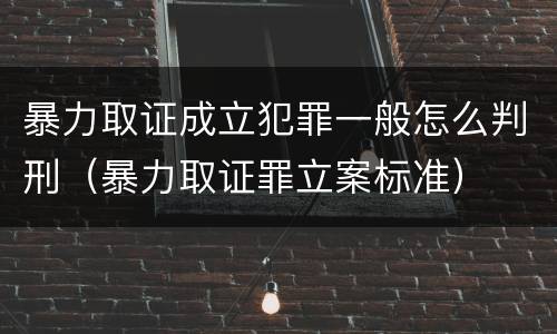 暴力取证成立犯罪一般怎么判刑（暴力取证罪立案标准）
