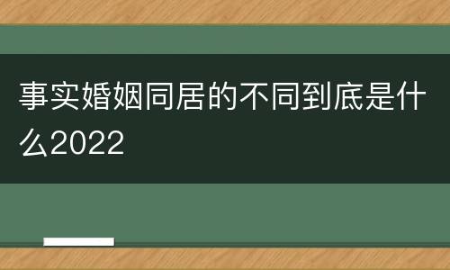 事实婚姻同居的不同到底是什么2022
