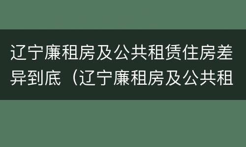 辽宁廉租房及公共租赁住房差异到底（辽宁廉租房及公共租赁住房差异到底多大）