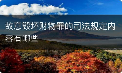 故意毁坏财物罪的司法规定内容有哪些