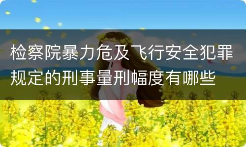 检察院暴力危及飞行安全犯罪规定的刑事量刑幅度有哪些