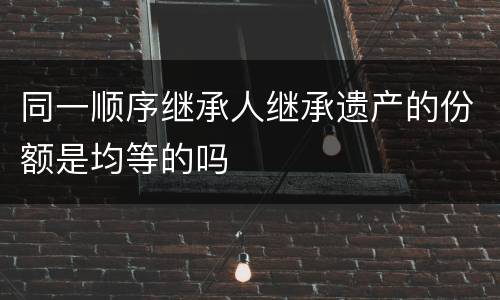 同一顺序继承人继承遗产的份额是均等的吗