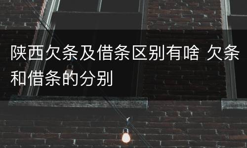 陕西欠条及借条区别有啥 欠条和借条的分别