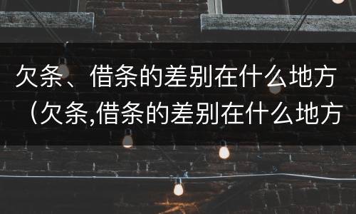 欠条、借条的差别在什么地方（欠条,借条的差别在什么地方可以查到）