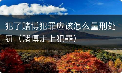 犯了赌博犯罪应该怎么量刑处罚（赌博走上犯罪）