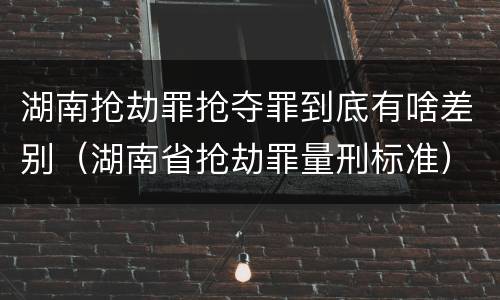 湖南抢劫罪抢夺罪到底有啥差别（湖南省抢劫罪量刑标准）