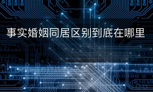 事实婚姻同居区别到底在哪里