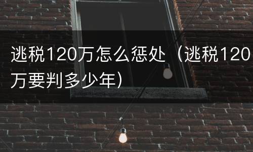 逃税120万怎么惩处（逃税120万要判多少年）