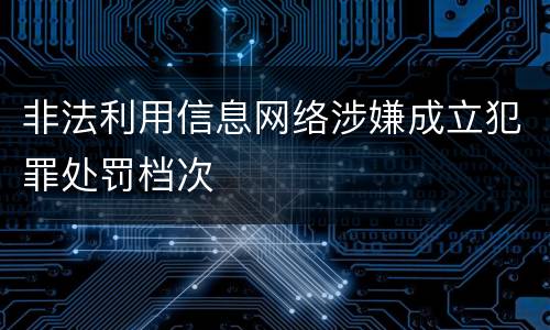 非法利用信息网络涉嫌成立犯罪处罚档次