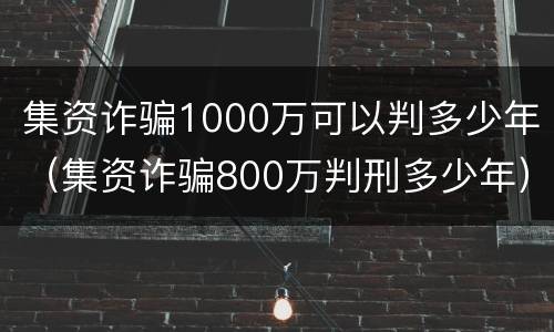 集资诈骗1000万可以判多少年（集资诈骗800万判刑多少年）