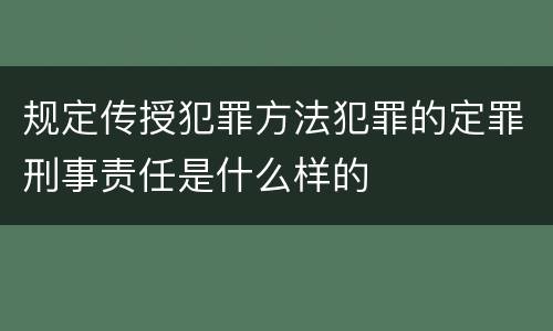 规定传授犯罪方法犯罪的定罪刑事责任是什么样的