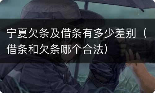 宁夏欠条及借条有多少差别（借条和欠条哪个合法）