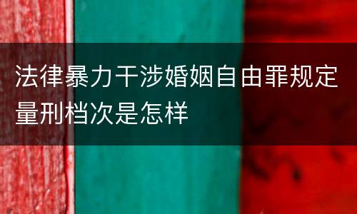 法律暴力干涉婚姻自由罪规定量刑档次是怎样