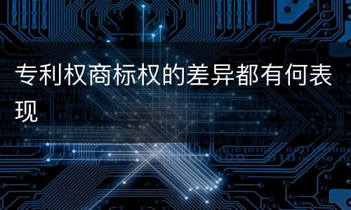 专利权商标权的差异都有何表现