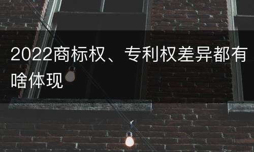 2022商标权、专利权差异都有啥体现