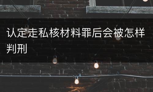 认定走私核材料罪后会被怎样判刑