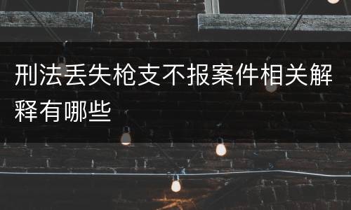 刑法丢失枪支不报案件相关解释有哪些
