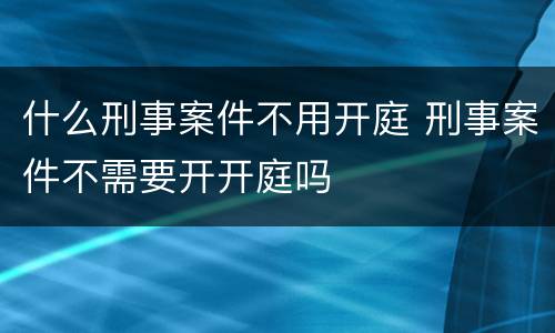 什么刑事案件不用开庭 刑事案件不需要开开庭吗