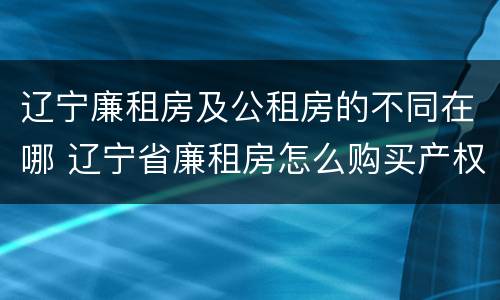 辽宁廉租房及公租房的不同在哪 辽宁省廉租房怎么购买产权