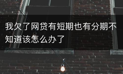 我欠了网贷有短期也有分期不知道该怎么办了