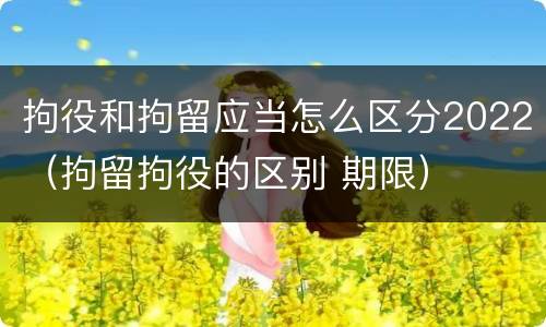 拘役和拘留应当怎么区分2022（拘留拘役的区别 期限）