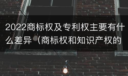 2022商标权及专利权主要有什么差异（商标权和知识产权的区别）