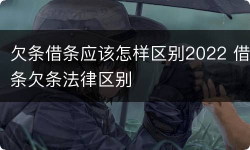 欠条借条应该怎样区别2022 借条欠条法律区别