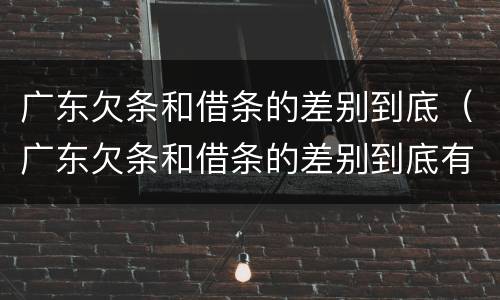 广东欠条和借条的差别到底（广东欠条和借条的差别到底有多大）