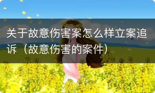 关于故意伤害案怎么样立案追诉（故意伤害的案件）