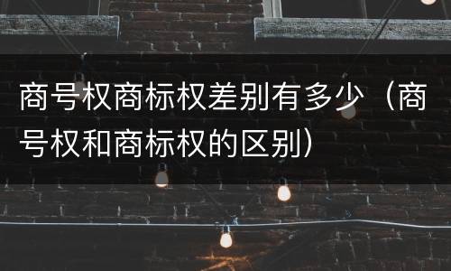 商号权商标权差别有多少（商号权和商标权的区别）