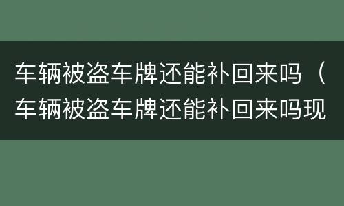 车辆被盗车牌还能补回来吗（车辆被盗车牌还能补回来吗现在）