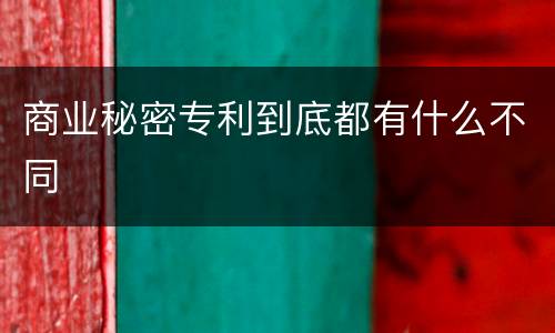商业秘密专利到底都有什么不同