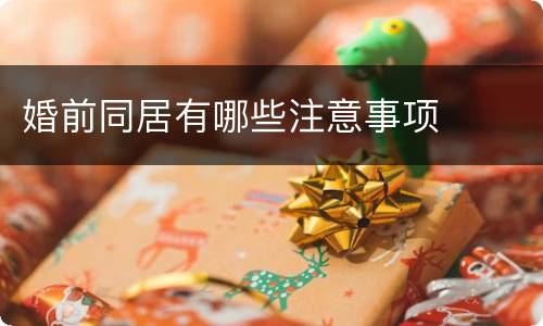 婚前同居有哪些注意事项