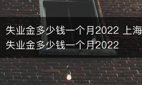 失业金多少钱一个月2022 上海失业金多少钱一个月2022
