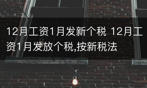 12月工资1月发新个税 12月工资1月发放个税,按新税法