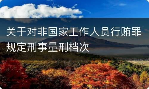 关于对非国家工作人员行贿罪规定刑事量刑档次