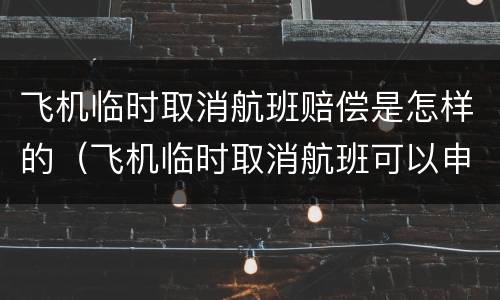 飞机临时取消航班赔偿是怎样的（飞机临时取消航班可以申请赔偿吗?）