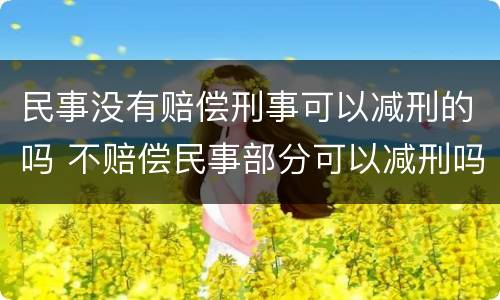 民事没有赔偿刑事可以减刑的吗 不赔偿民事部分可以减刑吗