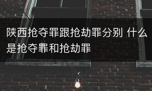 陕西抢夺罪跟抢劫罪分别 什么是抢夺罪和抢劫罪