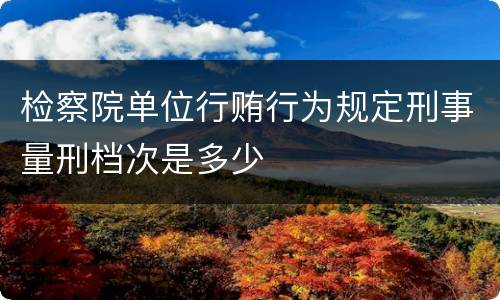 检察院单位行贿行为规定刑事量刑档次是多少