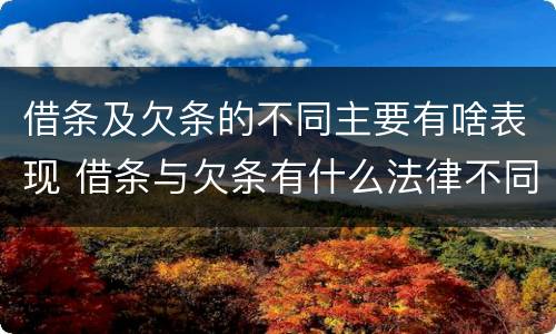 借条及欠条的不同主要有啥表现 借条与欠条有什么法律不同依据