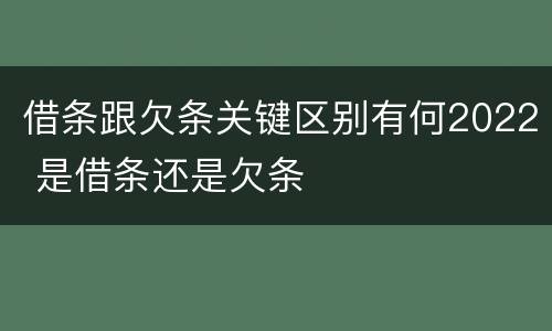 借条跟欠条关键区别有何2022 是借条还是欠条