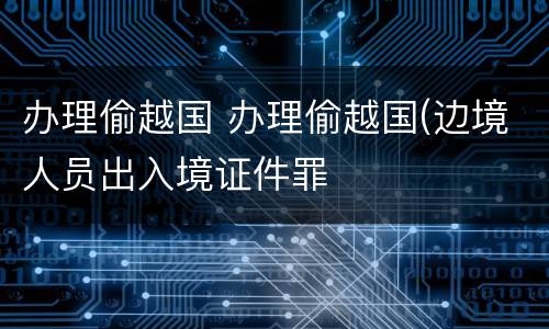 办理偷越国 办理偷越国(边境人员出入境证件罪