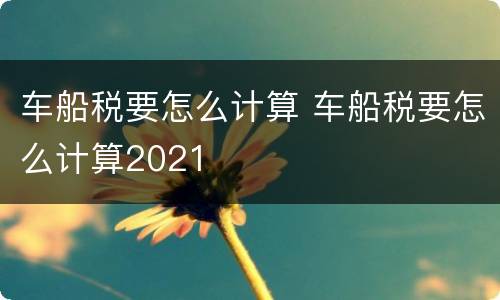 车船税要怎么计算 车船税要怎么计算2021