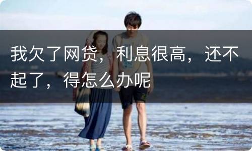 我欠了网贷，利息很高，还不起了，得怎么办呢