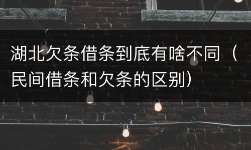 湖北欠条借条到底有啥不同（民间借条和欠条的区别）
