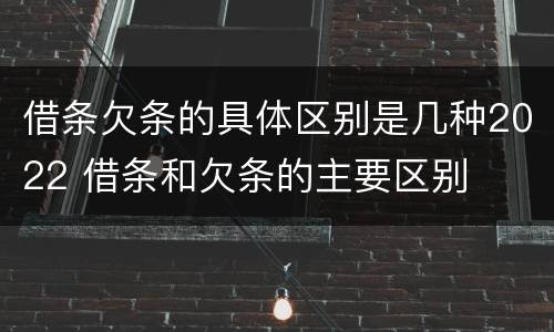 借条欠条的具体区别是几种2022 借条和欠条的主要区别